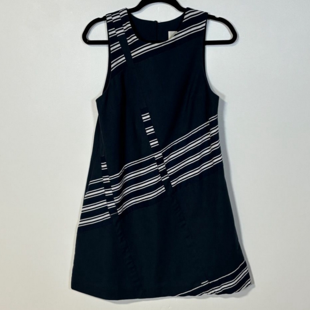 Anthropologie Maeve Blue White Striped Dress Women’s Small. Keyhole Back